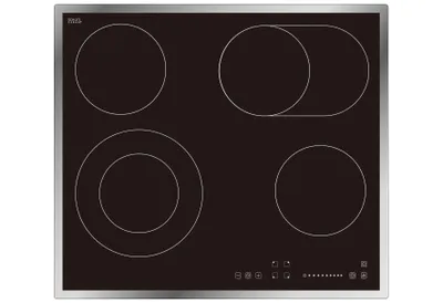 Produktbild von PKM EB-C4-2KBTC Kochfeld Edelstahl, Schwarz, Integriert, Keramik, Glas, 4 Zone(n), 4 Zone(n)