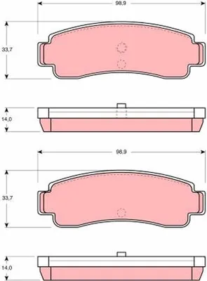 Produktbild von TRW Bremsbeläge Satz Hinten für NISSAN SUNNY II Coupe (B12) GDB982