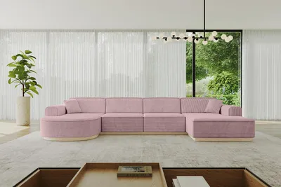 Produktbild von ALTDECOR Ecksofa in U-Form  ARRIO-U2 - 388x171x83 cm Rosa -  Corner Sofa Bett Eckcouch Couch L-Form Wohnlandschaft Cauchsofa