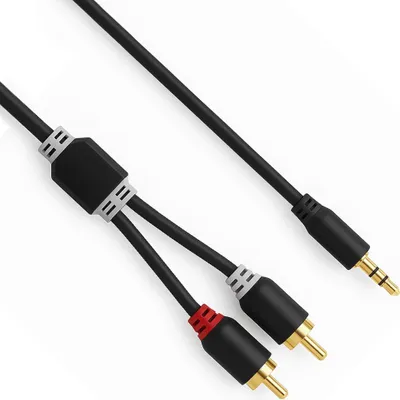 Image de Allteq ALTQ-JACK-RCA-HQ-B-1, 3,5 mm, mâle, 2 x RCA, mâle, 1 m, noir