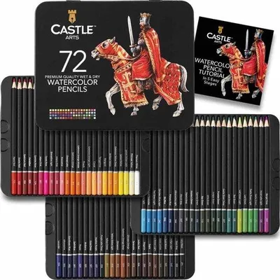 Produktbild von Famanu Aquarellstifte Set 72 - Hochwertige Künstlerqualität mit Lebendigen Farben und Wasserlöslichen Effekten