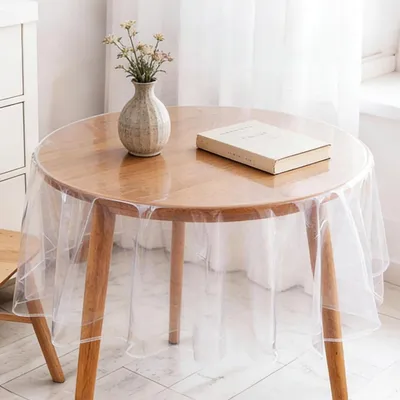 Produktbild von Tischdecke Transparent Abwaschbar PVC 0,13 mm Stark Rund 180 cm