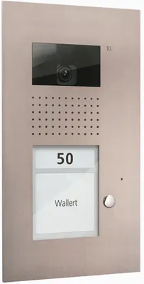 Produktbild von Video Außenstation Serie AVU mit 1 Klingeltaste (rechtsbündig), 1-spaltig, UP Edelstahl TCS AVU14010-0030