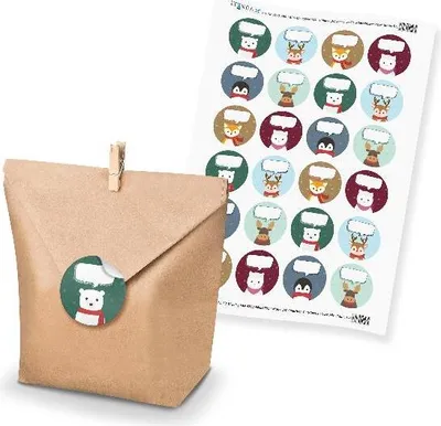 Produktbild von itenga SET Weihnachten Tiere Sprechblasen Mix (Motiv 57) 24x Geschenktüten + 24x