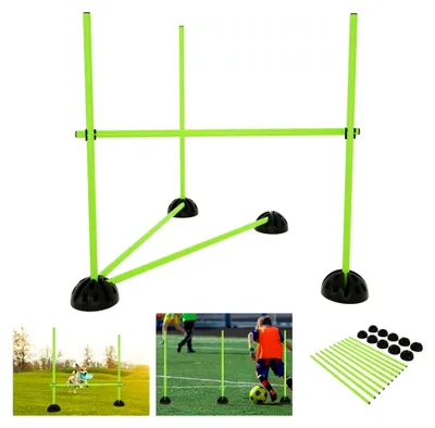 Produktbild von Agility Sprungstangen-Set, Trainingsstangen für Kondition, Koordinationshürden für Sprungkraft, Dribbling und Beweglichkeit, geeignet für Vereins- und Schulsport
