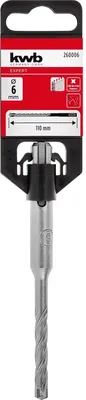 Produktbild von kwb HB4X SDS Plus Hammerbohrer, 110 mm, Ø 6 mm (Hartmetall-Platte, Vier Schneiden, Zentrierspitze, Vierfach-Plus-Spirale, Werkzeugstahl, SDS Plus)