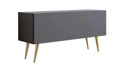 Imagen del producto de Mueble para televisión: Color antracita, patas doradas, 100 x 52 x 32 cm