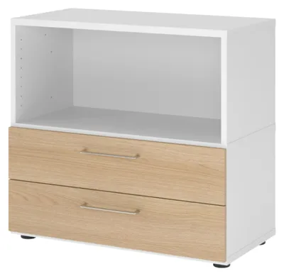Produktbild von bümö flexi Aktenschrank klein mit Schubladen - Nachbildung: Weiß/Eiche