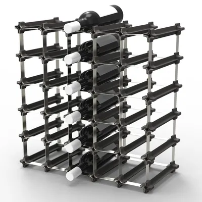 Produktbild von NOOK® Weinregal stapelbar 25er-Set – modulares Flaschenregal für bis zu 30 Flaschen, Stecksystem, erweiterbar – für Keller, Hausbar, Nische