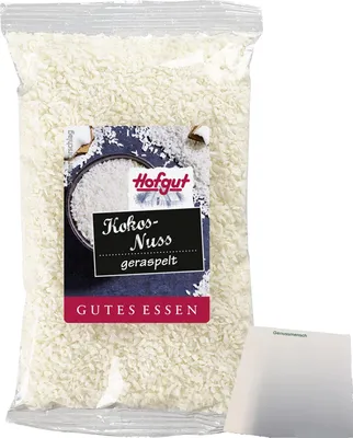 Produktbild von Hofgut Kokosraspeln (150g Beutel) + usy Block