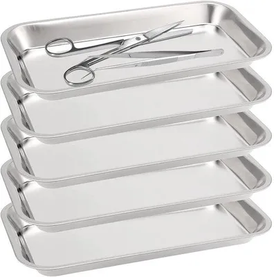 Image de Petits plateaux de service en acier inoxydable 22,5 x 11,7 cm, multifonctionnels