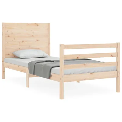 Produktbild von vidaXL Massivholzbett mit Kopfteil 100x200 cm