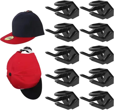 Image de Crochets adhésifs pour chapeaux, lot de 10, pour fixation murale