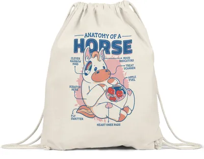 Produktbild von Anatomy Of A Horse Turnbeutel Gymsack Pferd Hengst Stute Hobbie Pferdeflüsterer Pferdeliebhaber Reiten Reiter Spirit