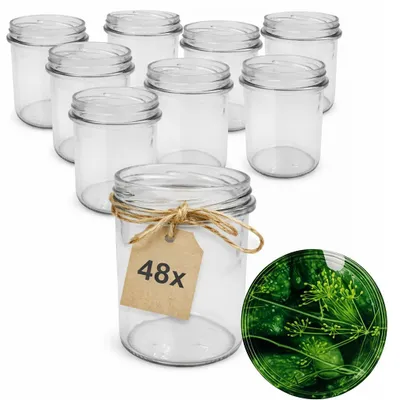 Produktbild von ART TWIST HOME Einmachgläser mit Schraubdeckel 48x 350 ml – Vorratsgläser Glasbehälter Vielseitige Robuste aus Dickem Glas - perfekt für Marmeladen Honig Säfte Gurken Konfitüren und Vorratshaltung