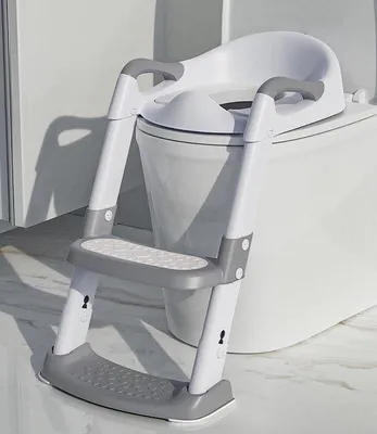 Produktbild von Toiletbril für Kinder mit Sitz, WC-Trainingshilfe, für Jungen und Mädchen, Kinder-WC-Brille mit gefedertem, in der Höhe verstellbarer und falbarer, antislipper Oberfläche, Toilettensitz für Kinder