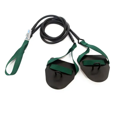 Produktbild von StrechCordz Zugseil mit Handpaddel, Grün, Zugstärke 3,6–10,8 kg
