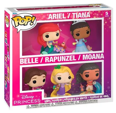 Imagen del producto de Figuras de vinilo Disney POP! Animation, colección Princesas Disney, paquete de 5, 9 cm