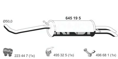 Produktbild von ERNST 645195 Endschalldämpfer für SKODA Fabia II Combi (545) Auspuff