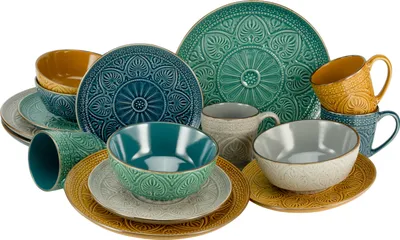 Produktbild von CreaTable, 22561, Samarkand Bunt, Kombiservice 16-tlg, Steinzeug