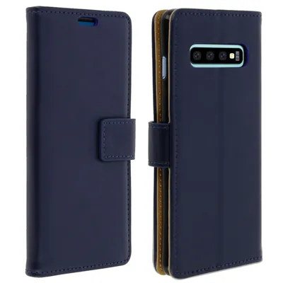 Immagine prodotto di Avizar, custodia a libro Soft Touch con funzione di supporto per Galaxy S10, blu notte