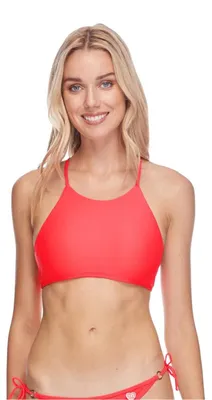 Produktbild von Body Glove Damen Smoothies Elena Solid High Neck Crop Bikini Top Badeanzug, Smoo
