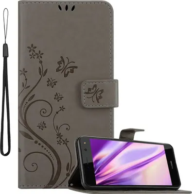 Immagine prodotto di Cadorabo cover per Huawei Y5 2017 / Y6 2017 cover protettiva in grigio cover protettiva cover per cellulare custodia fiori fiore
