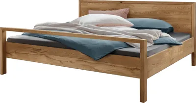 Produktbild von Bett 160x200 cm mit Holzkopfteil, Eiche massiv AVELLINO-137