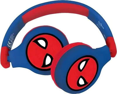 Immagine prodotto di Cuffie per bambini SPIDER-MAN, Bluetooth, con cavo, pieghevoli, limite di volume 85 dB, microfono integrato