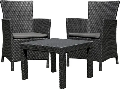 Produktbild von Allibert Balkon- und Gartenmöbel-Set Rosario inkl. Sitzauflagen, Farbe Graphit