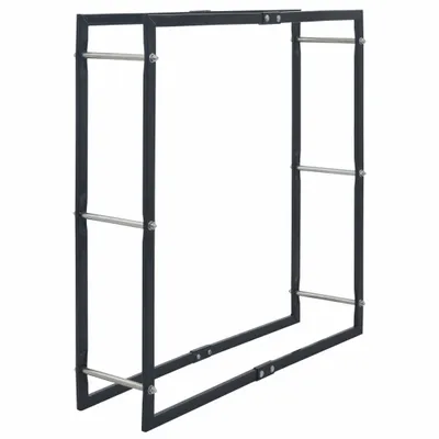 Produktbild von vidaXL Brennholzregal Schwarz 100×25×100 cm Stahl