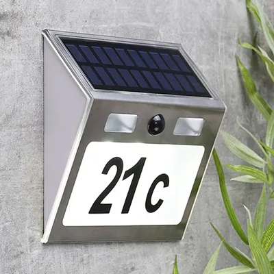 Produktbild von LED Solar Hausnummer Nummer mit Bewegungsmelder Bewegungssensor
