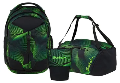 Produktbild von Satch, Schulrucksack-Set MATCH Seismic Green 3-teilig, ab. 5. Klasse