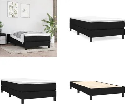 Produktbild von vidaXL Boxspringbett Schwarz 90x190 cm Stoff - Boxspringbett - Boxspringbetten - Bett - Schlafzimmermöbel