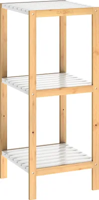 Immagine prodotto di Casaria Scaffale da Bagno & Cucina 3 Ripiani Bambù Mobile a Colonna Portaspezie Scarpiera