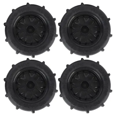 Produktbild von 4 Stück RC Strandreifen, 1/14 1/16 1/18 Universal Gummi, guter Grip, starke Dämpfung, RC Auto Wüstenräder, geeignet für Strand, Wüste, Schnee