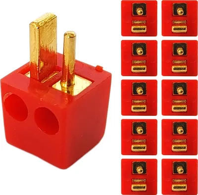 Produktbild von 10x Lautsprecherstecker MiniDIN gewinkelt Rot Gold schraubbar Audio Boxenstecker