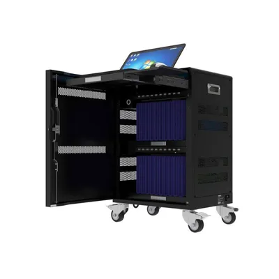 Produktbild von Port Designs 901958, Schrank zur Verwaltung tragbarer Geräte, Schwarz, Flur, Laptop, Tablets, AC, USB, 43,2 cm (17")