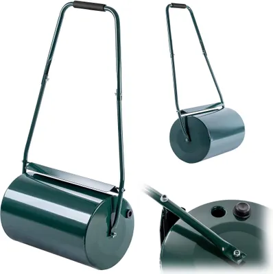 Image de KADAX Rouleau à gazon de jardin, 50 cm, 40 l, métal, vert