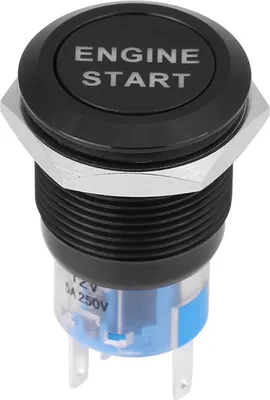 Image de bouton-poussoir étanche 12 V pour le démarrage du moteur de la voiture, en alliage d'aluminium de zinc noir