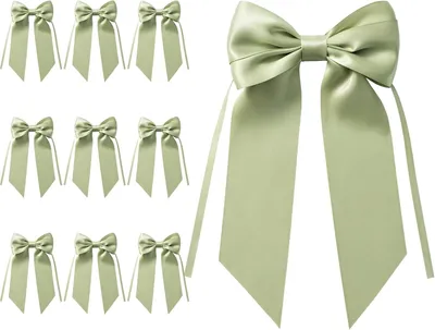 Imagen del producto de Lazos decorativos, 10 unidades, color verde claro, para bodas y celebraciones navideñas