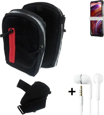 Produktbild von K-S-Trade Outdoor Gürteltasche Holster Umhängetasche + Kopfhörer kompatibel mit Ulefone Power Armor 14 schwarz Handy Tasche Case travelbag