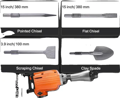 Produktbild von Abbruchhammer, Schwerlast-Aluminium, 60J Schlagenergie, 2200W 4 Meißelbits