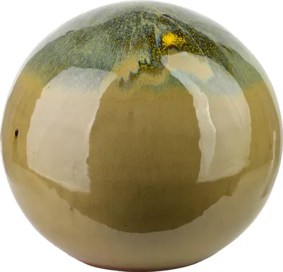 Image de Boule décorative en céramique Saggio Sunset, Ø 25 cm, verte, 1 pièce
