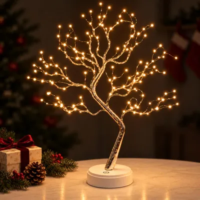 Produktbild von Lichterbaum mit 108 LEDs, warmweiß, Weihnachtsdeko für innen, Touch-Schalter, USB- oder Batteriebetrieb, Baumlampe