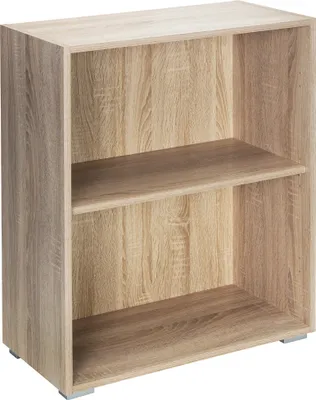 Immagine prodotto di CASARIA® Libreria Scaffale Vela 77cm 2 Ripiani Mobile Archiviazione Documenti Marrone Rovere