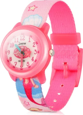Produktbild von Armbanduhr für Kinder Jungen und Mädchen,Kinderuhr,30M wasserdichte Analog Quarzuhr, 3D Cute Cartoon Uhr, Digitale Kinderuhr, Teaching Handgelenk Uhren mit Silikon Armband(Rot Meerjungfrau)