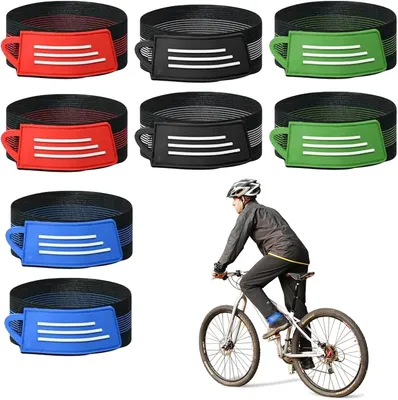 Produktbild von 8 Stück Fahrradhose-Befestigungen, elastische Beinbündchen, Reflektoren für Radfahrer, Fahrradhosenbänder für Fahrräder, Jogging