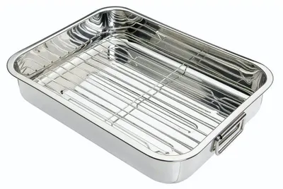 Produktbild von Kitchen Craft - de rechteckige Auflaufform mit Rost (Edelstahl), silber, 37 x 28 x 6,5 cm