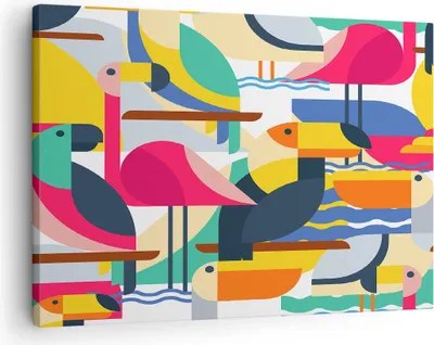 Produktbild von Bild auf Leinwand - Leinwandbild - Vogel Abstraktion - 70x50cm - Wand Bild - Wanddeko - Wandbilder - Leinwanddruck - Bilder - Kunstdruck - Wanddekoration - Leinwand bilder - Wandkunst - AA70x50-3747